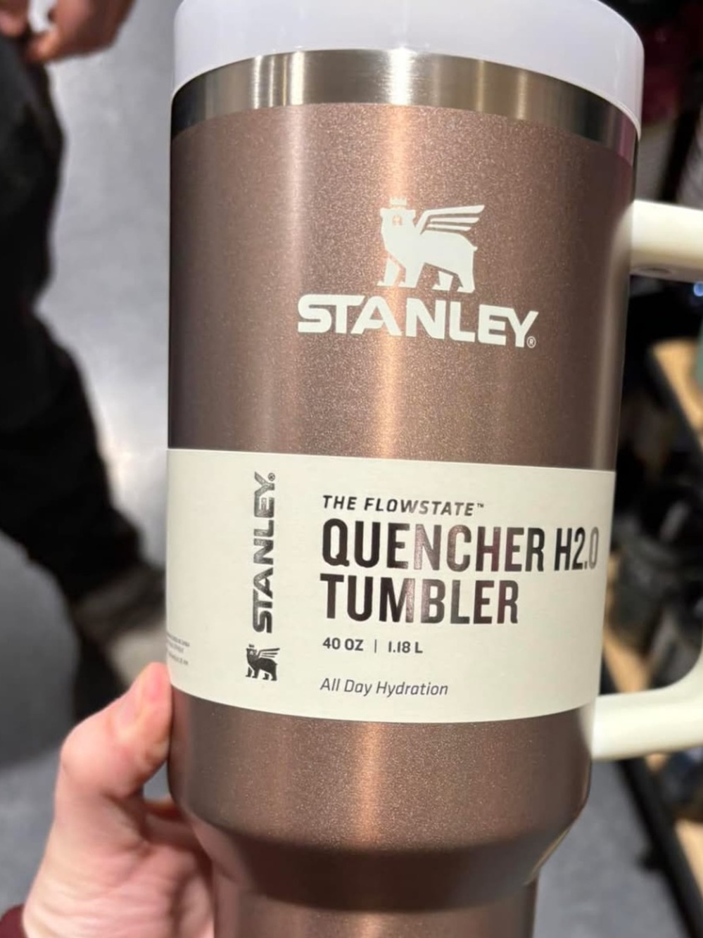 Stanley Bronze Metallic Quencher H2.0 Tumbler with White Handle 40oz NWT